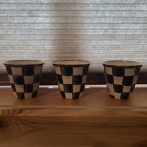 Set Of 3 Mckenzie Childs Herb Pots. Brand New Never Used